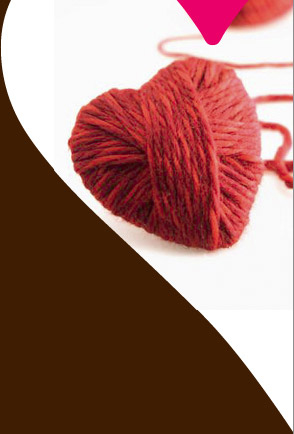 Heart shaped ball of wool